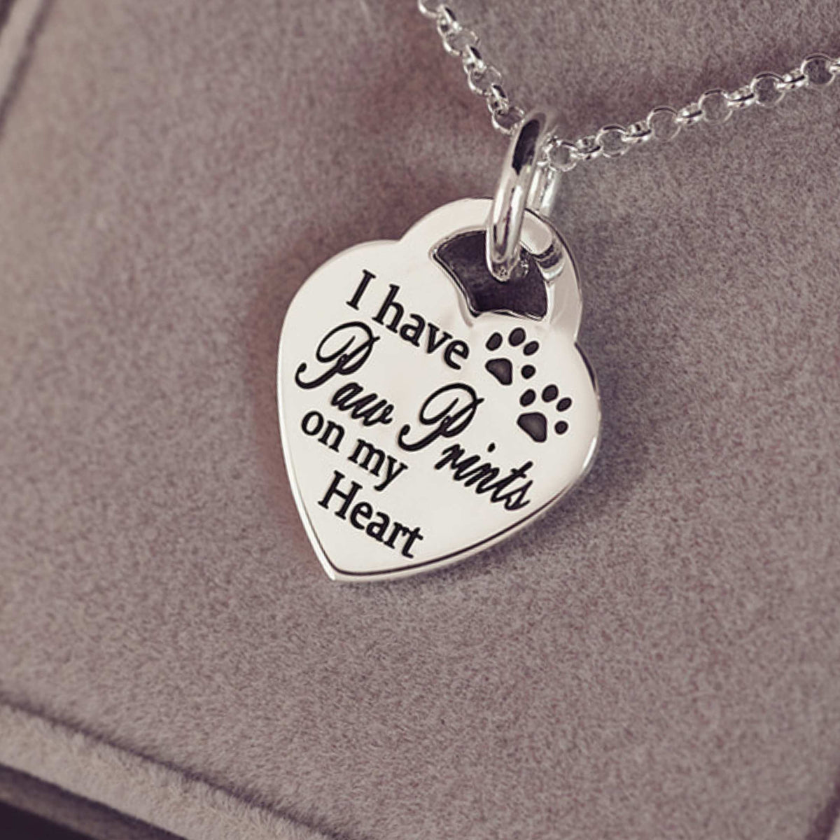 Personalised Paw Prints On My Heart Necklace