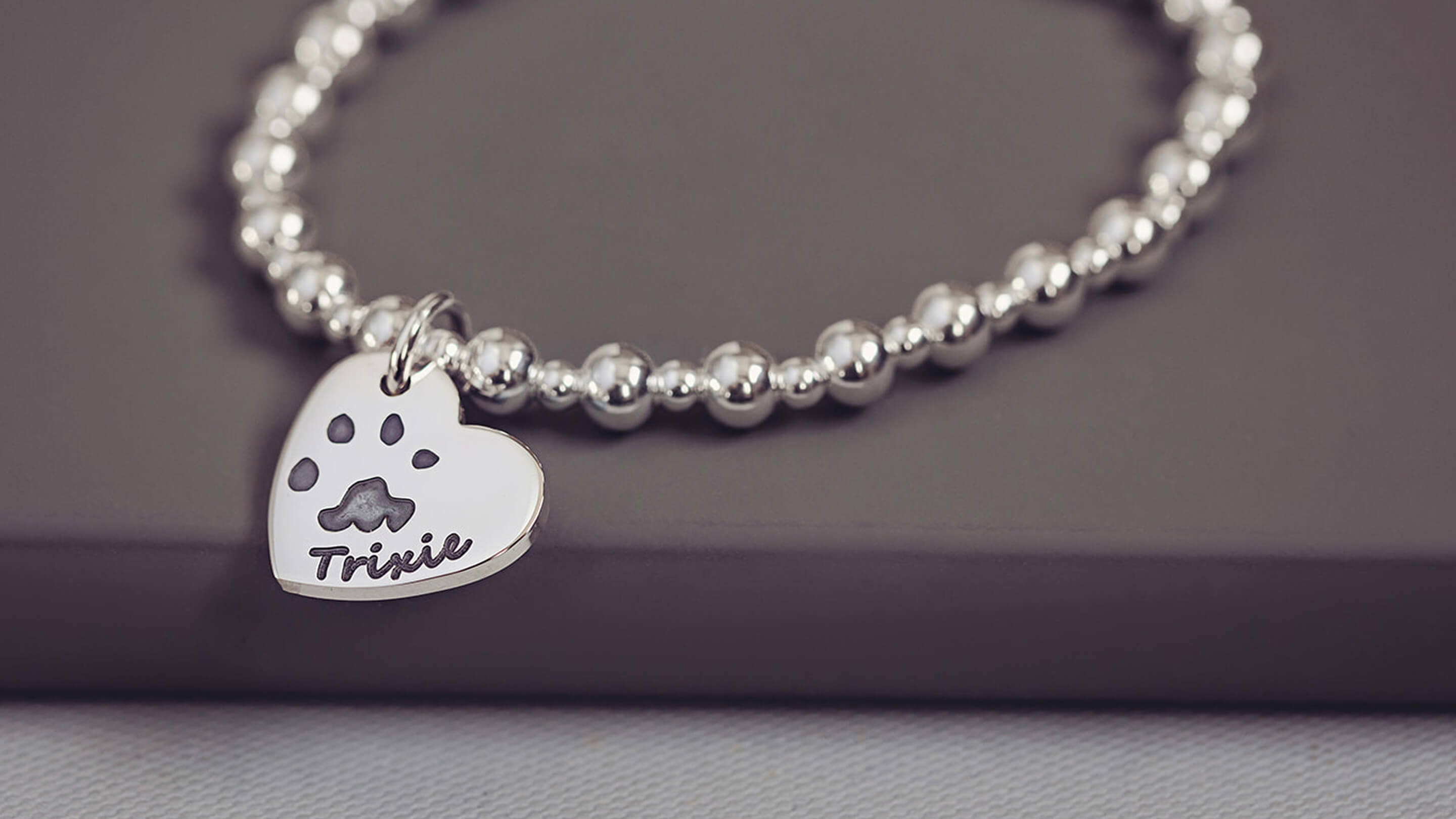 pawprint silver charm bracelet