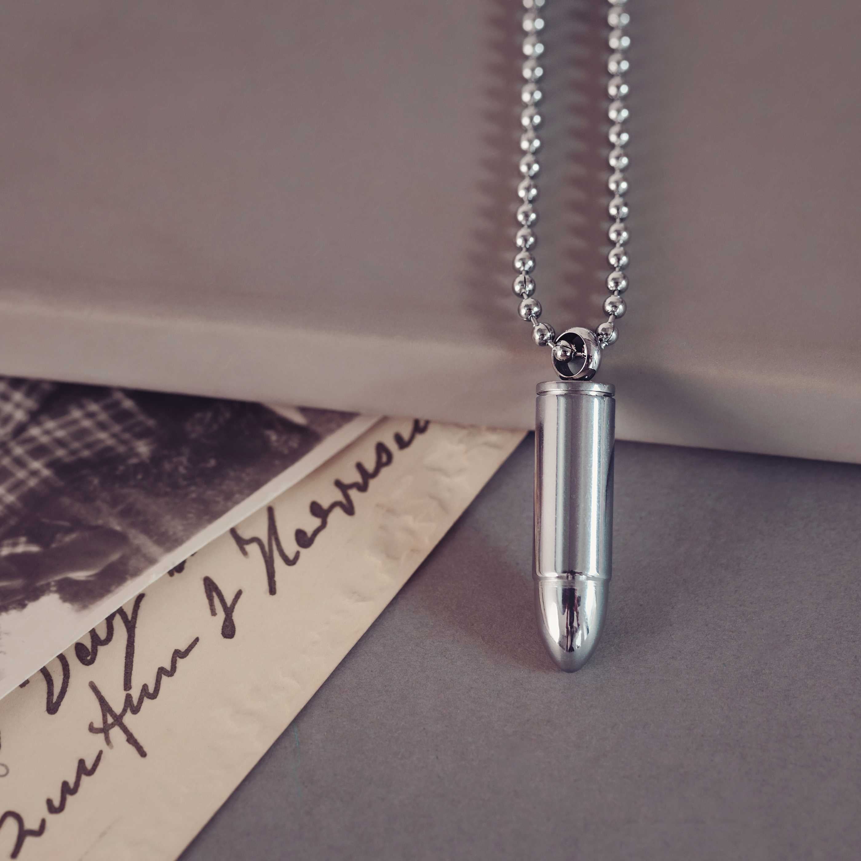 Mens ashes necklace for cremation