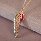 Gold Cremation Ashes Angel Wing Necklace