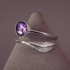 Cremation Ashes Adjustable Feather Ring