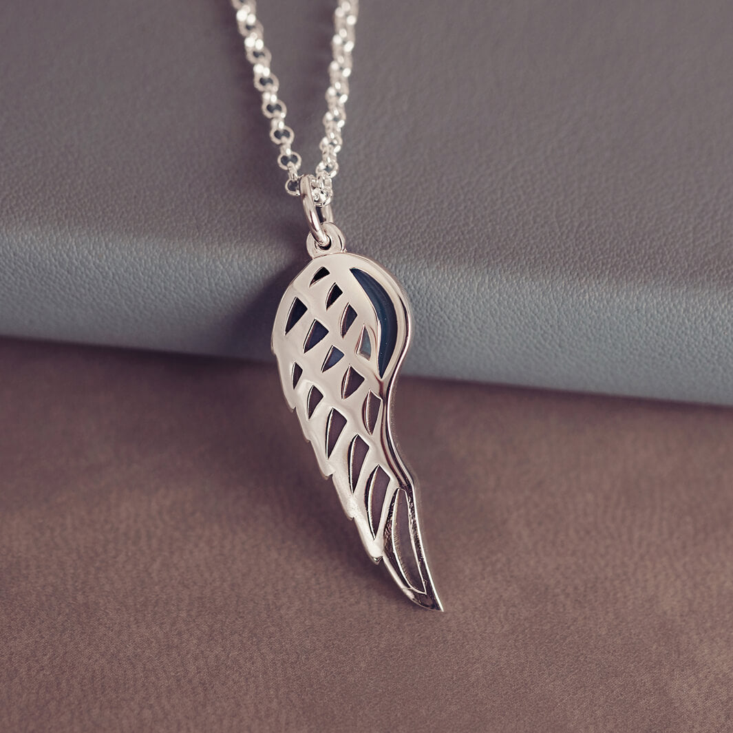 Cremation Ashes Angel Wing Necklace