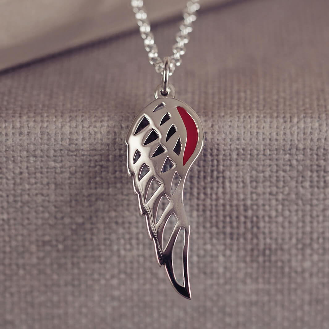 Cremation Ashes Angel Wing Necklace