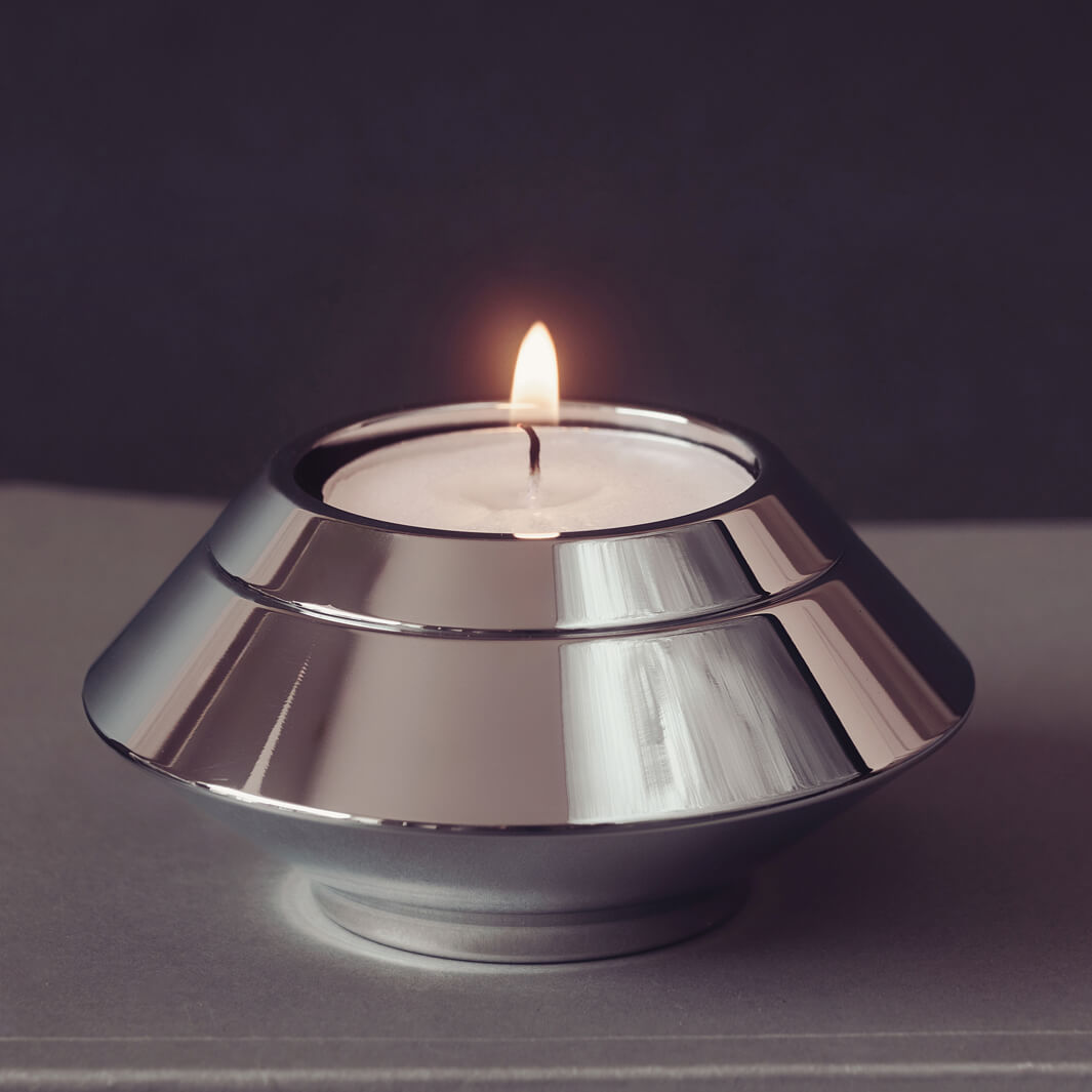 Silver Cremation Ashes Candle Urn