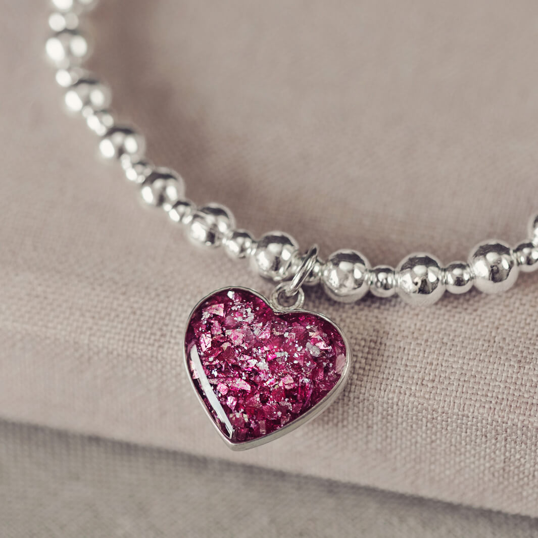 Cremation Ashes Heart Bracelet