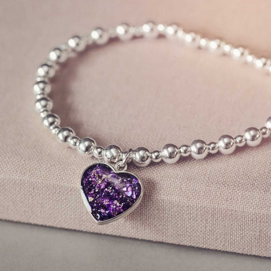 Cremation Ashes Heart Bracelet