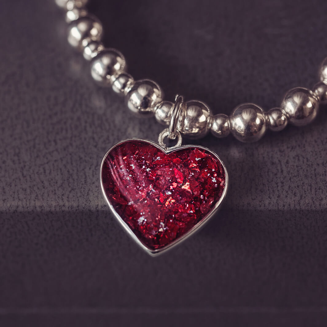 Cremation Ashes Heart Bracelet