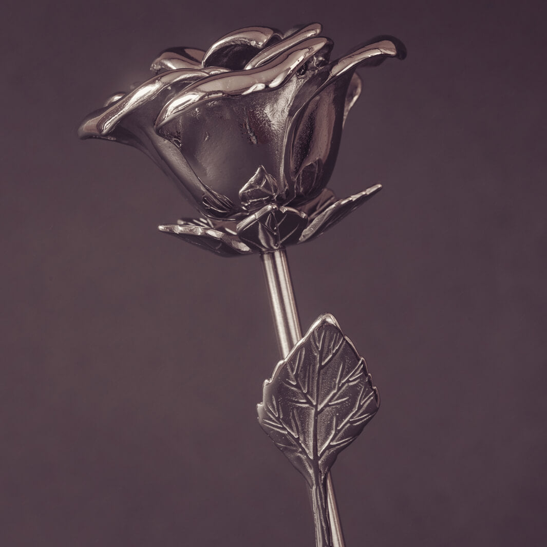 Silver Cremation Ashes Rose Urn