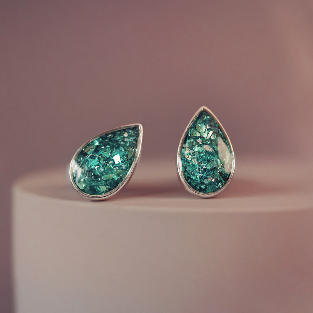 Cremation Ashes Teardrop Earrings