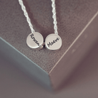 Family Necklace, Two Handprint or Footprint Charms