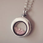 Floating Crystal Round Ashes Urn Necklace