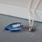 Glass Ashes Blue Waterdrop Necklace