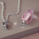 Glass Ashes Pink Waterdrop Necklace