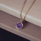 Gold Cremation Ashes Small Round Necklace\