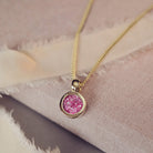 Gold Cremation Ashes Small Round Necklace