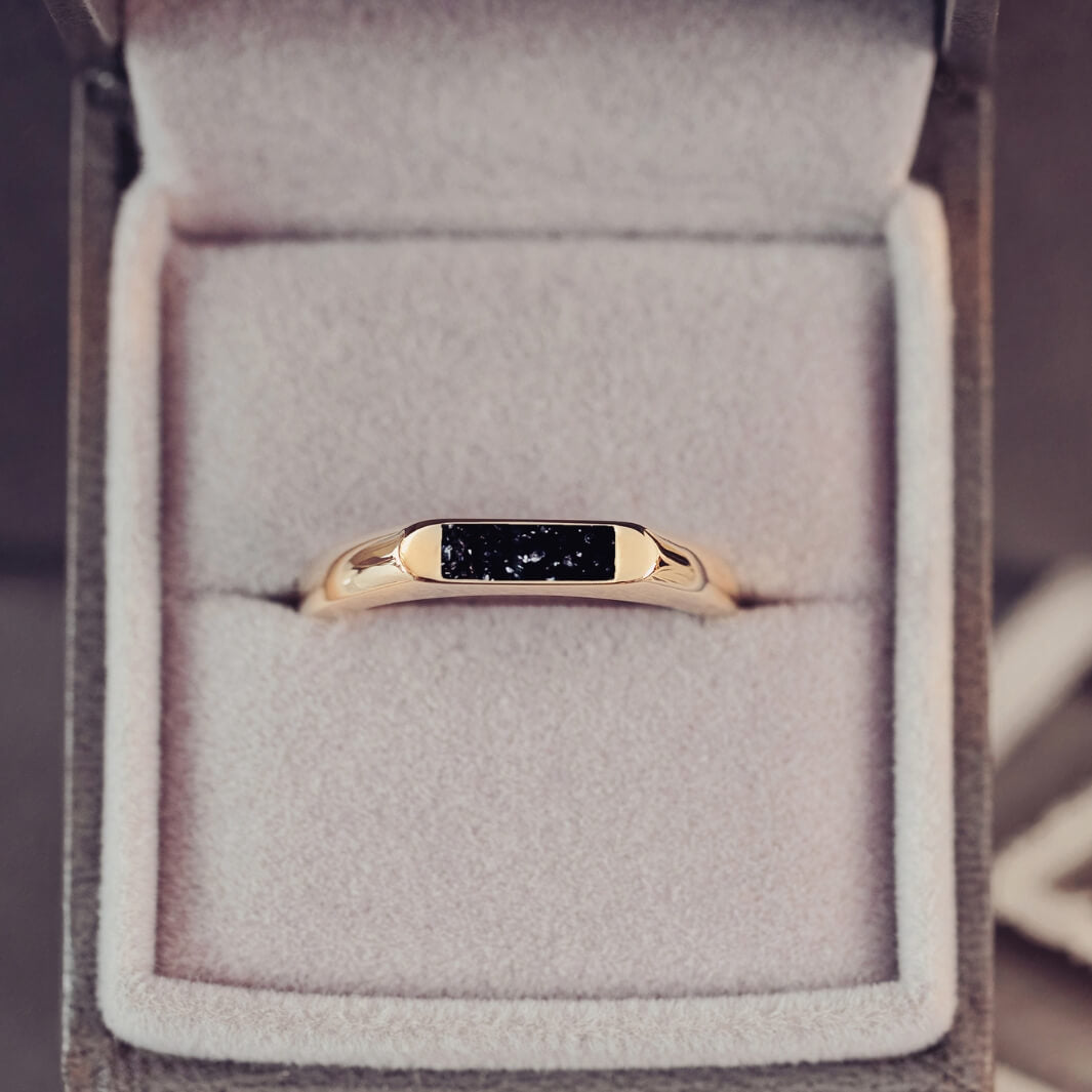 Gold Cremation Ashes Ring