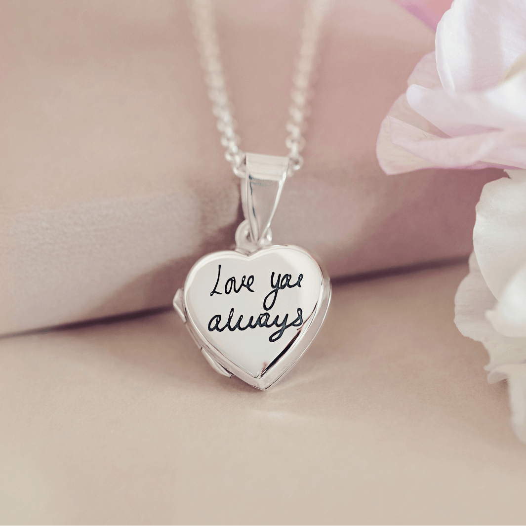 Handwriting Heart Locket