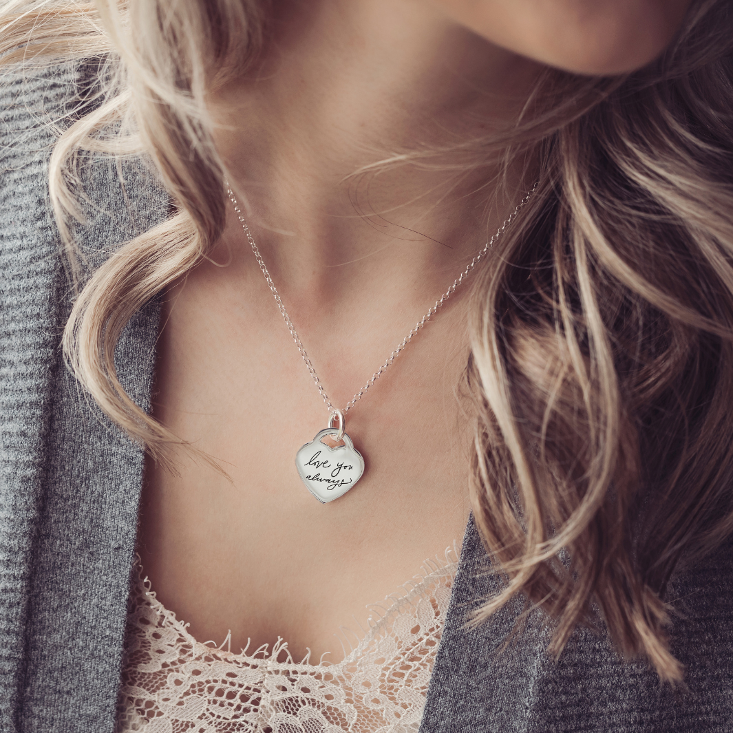 Lock Heart Handwriting Necklace