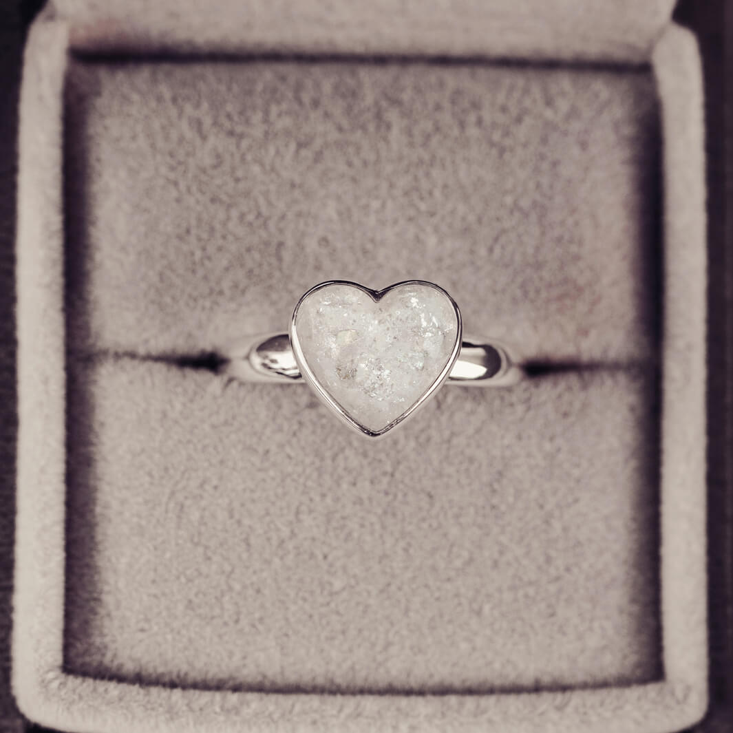 Memorial Ashes Heart Cremation Ring