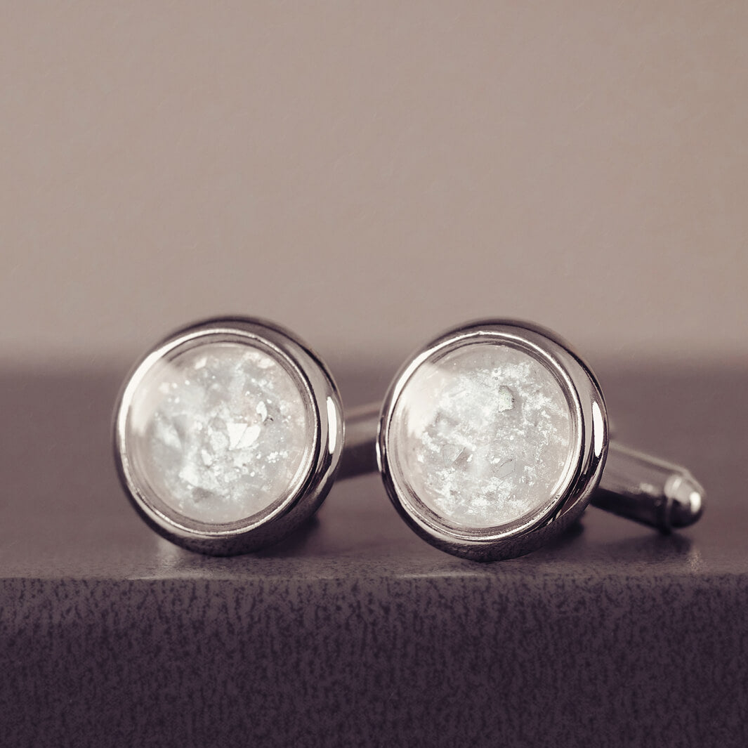 Memorial Ashes Round Cremation Cufflinks