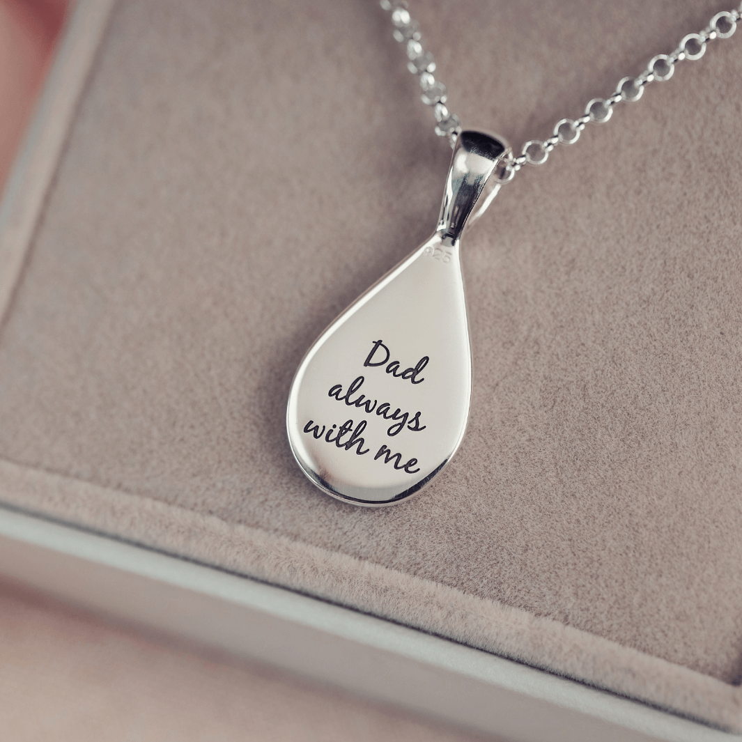 Memorial Hair Teardrop Necklace Reverse