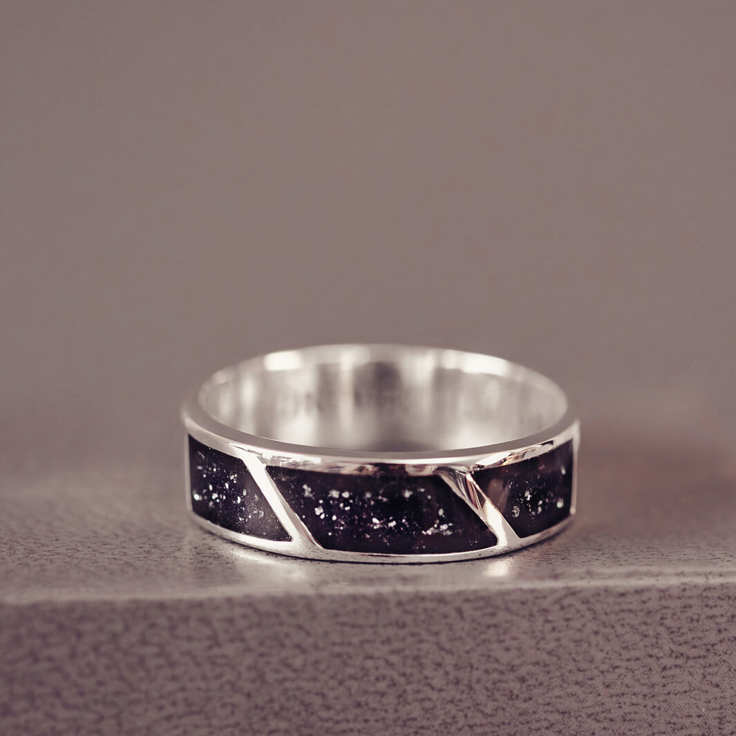 Memorial Cremation Ashes Mens Ring