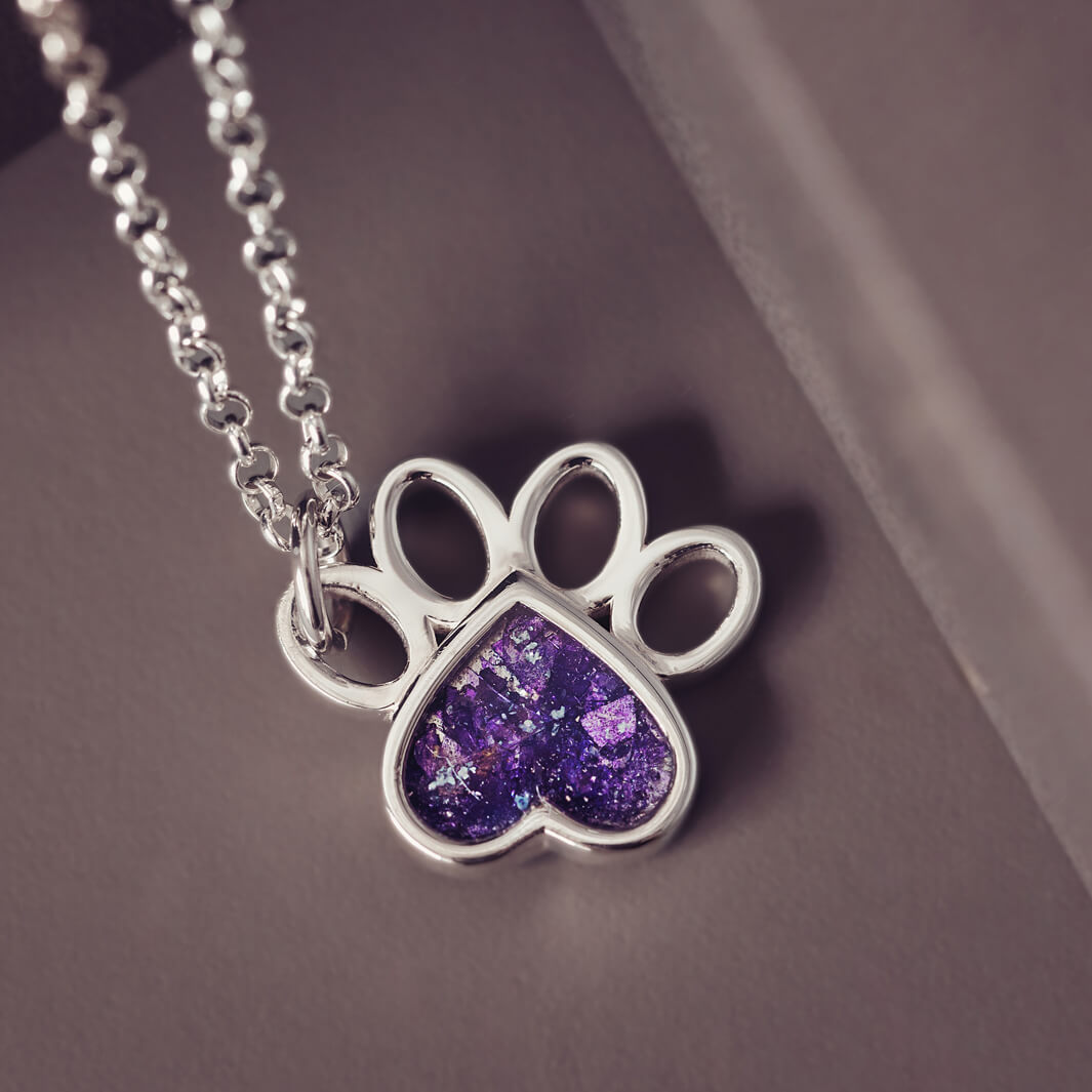 Paw Cremation Ashes Necklace