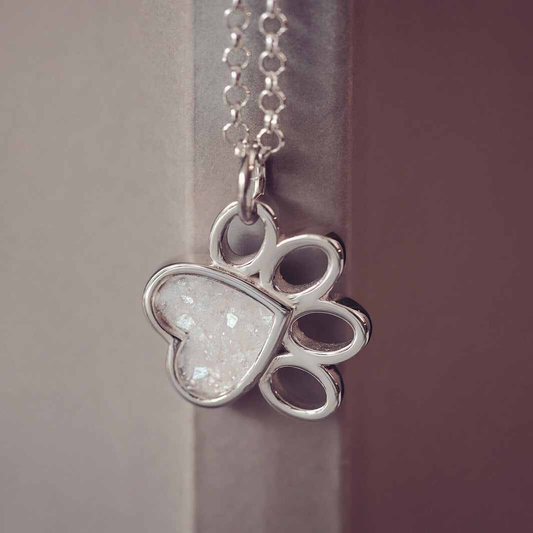 Paw Cremation Ashes Necklace