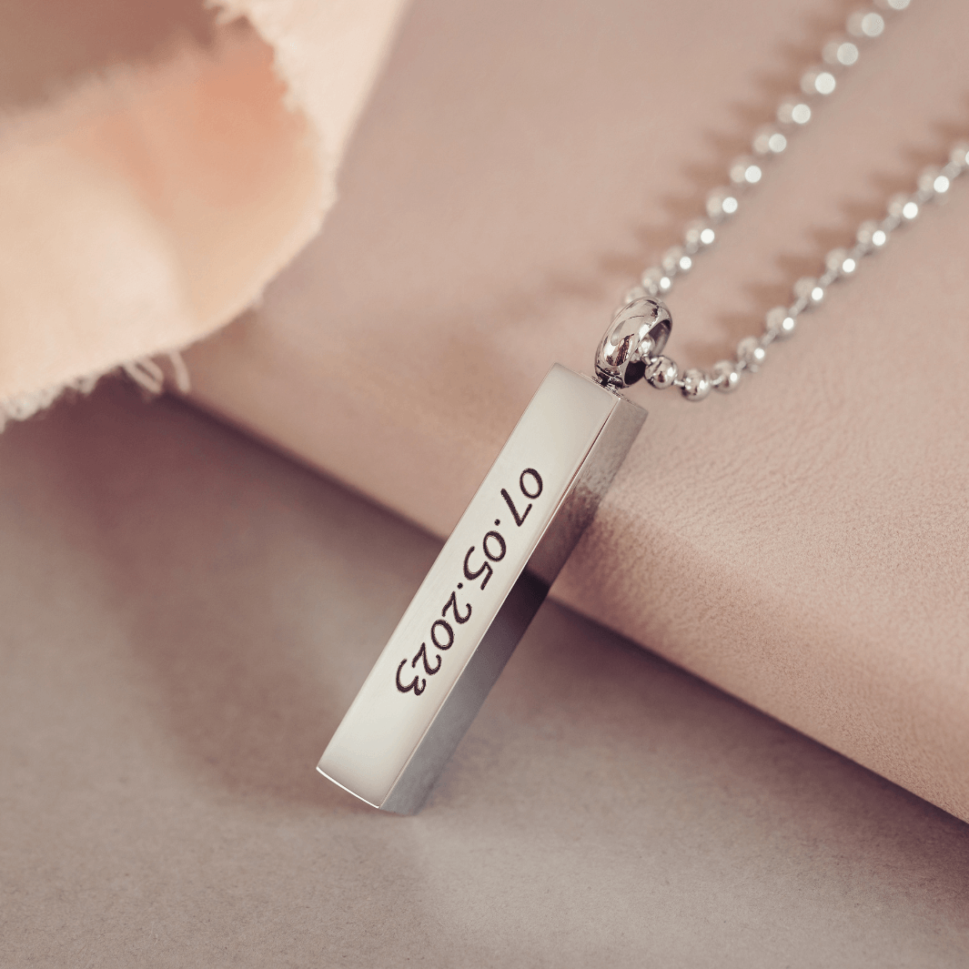 Cremation Ashes Bar Necklace