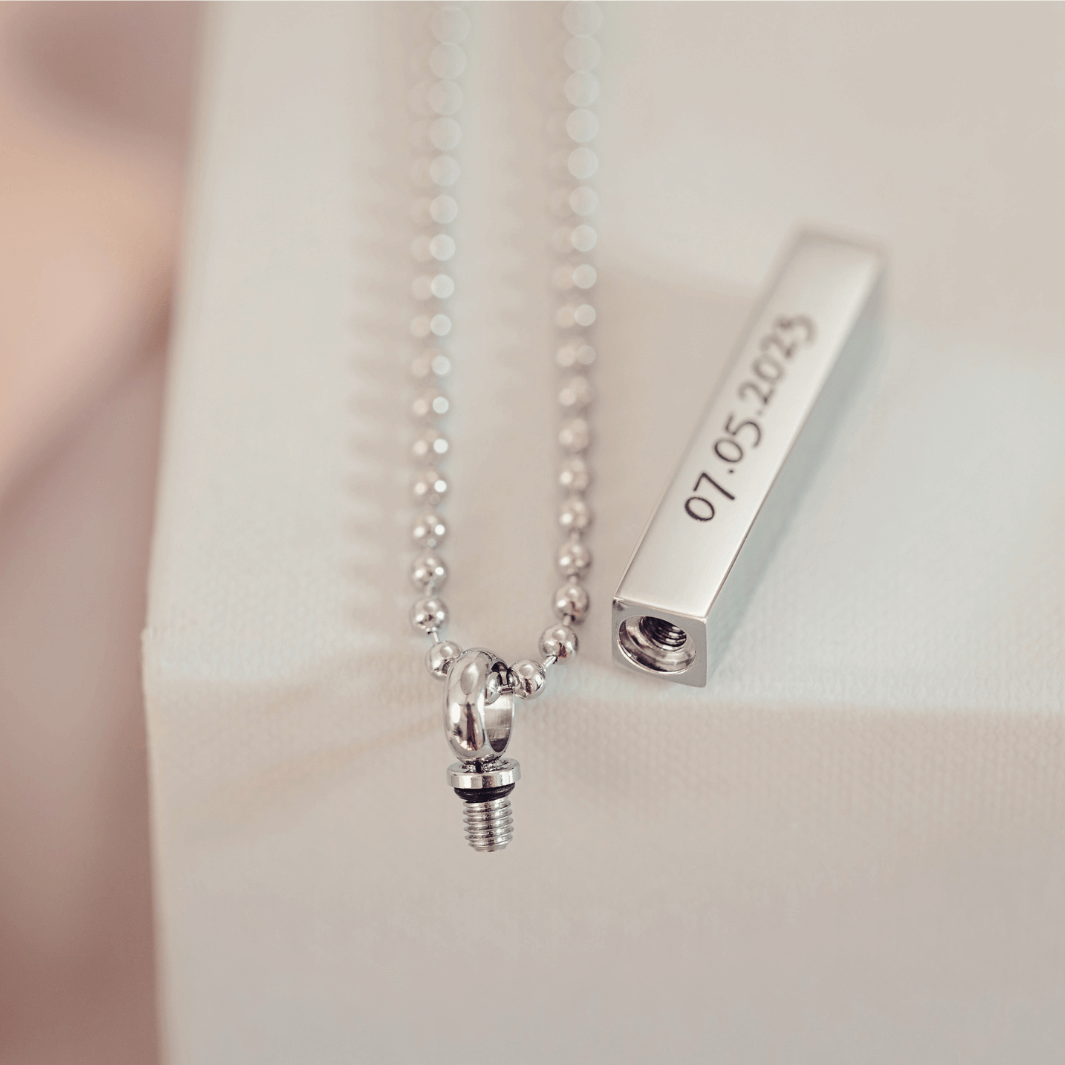 Cremation Ashes Bar Necklace