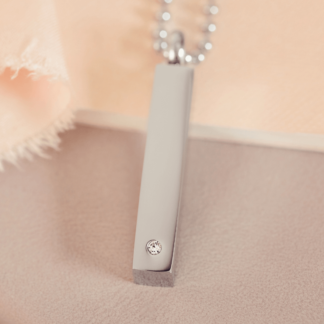 Cremation Ashes Bar Necklace