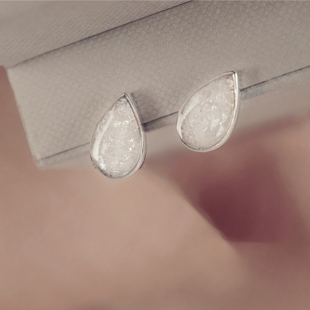 Cremation Ashes Teardrop Earrings