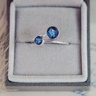 Womens Cremation Ashes Adjustable Ring Blue