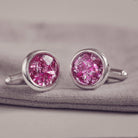 Pink Cremation Ashes Cufflinks