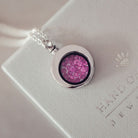 Floating Crystal Round Ashes Urn Necklace Bright Pink