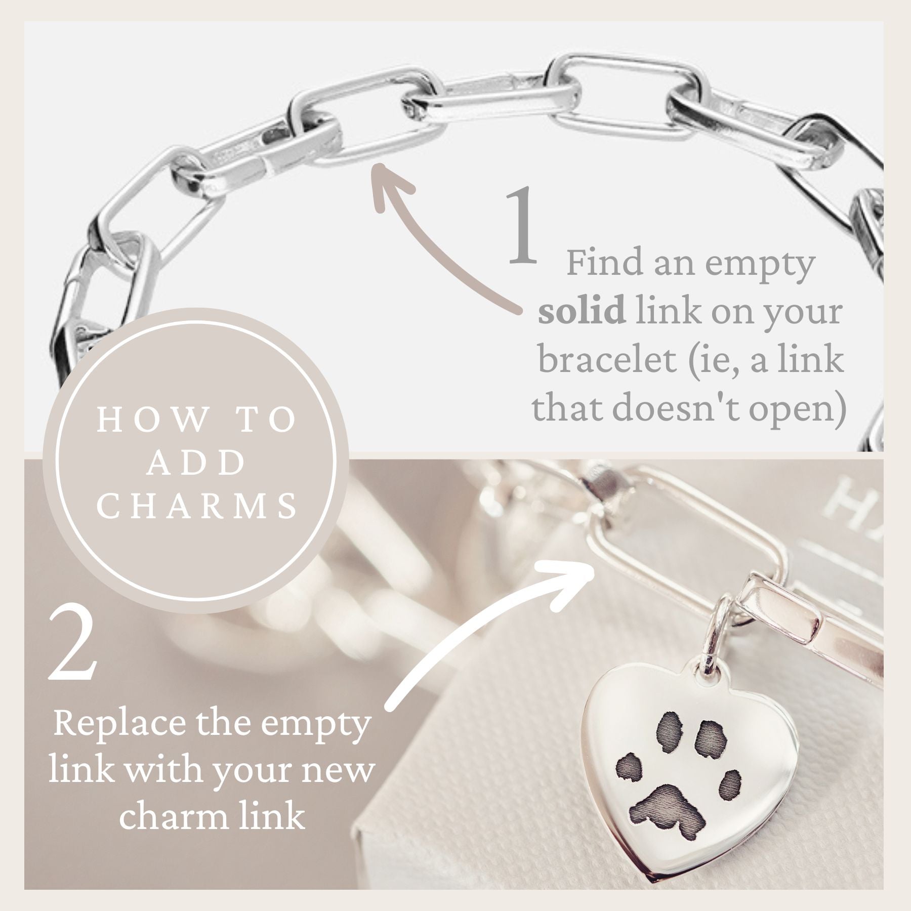 Adding charms to your bracelet