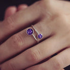 Women's Cremation Ashes Adjustable Ring Purple