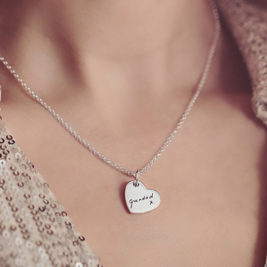 Handwriting Heart Necklace