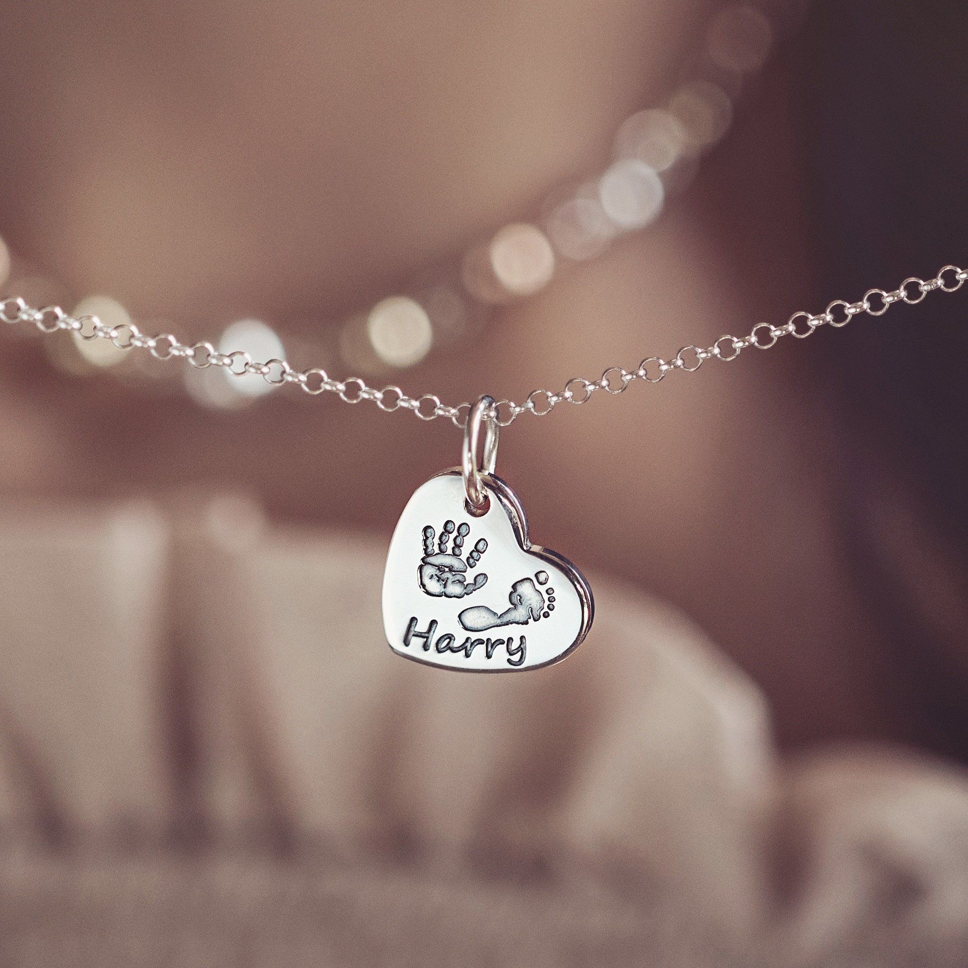 handprint footprint necklace