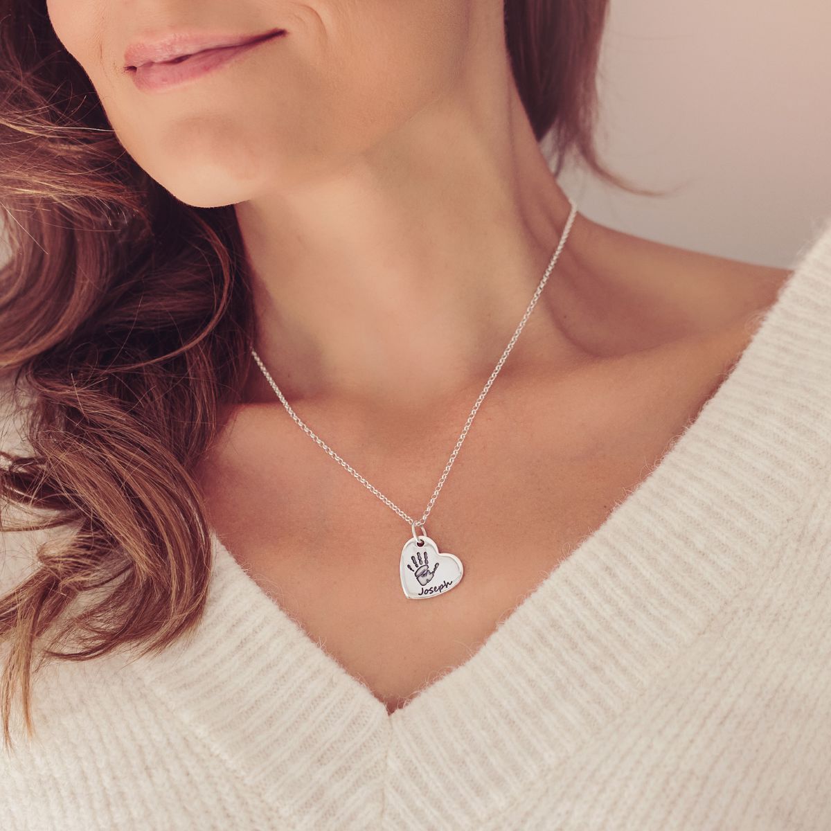 Handprint Heart Necklace