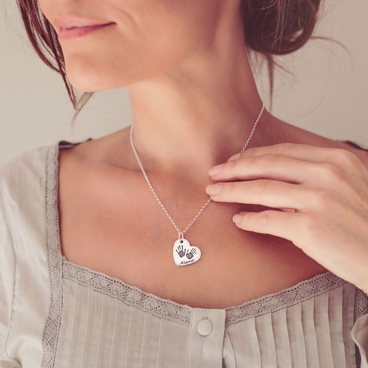 Handprint Heart Necklace