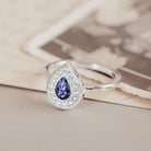 Memorial Cremation Ashes Teardrop Sparkle Ring