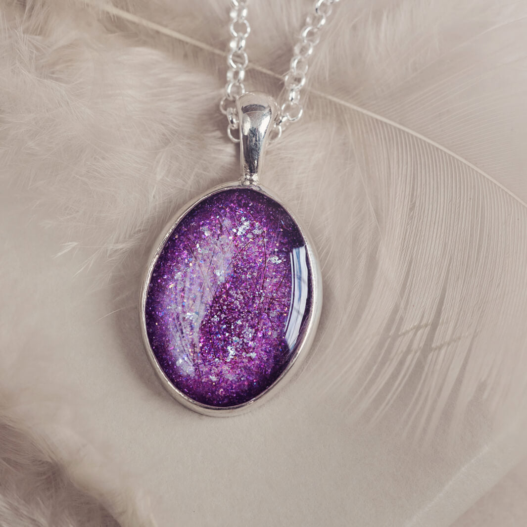 Memorial Hair Oval Pendant Necklace