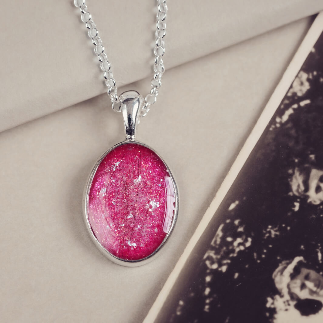 Memorial Hair Oval Pendant Necklace