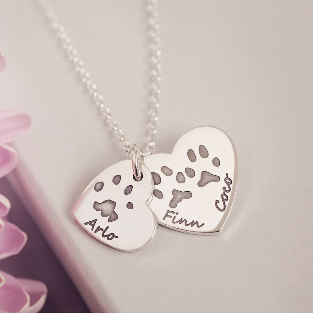Buy Sterling Silver Dog Paw Print Heart Necklace Small One Cat Pet Pride  Pendant Animal Love Charm Simple Pawprint Four Legged Mom Jewelry 3/4  Online in India - Etsy