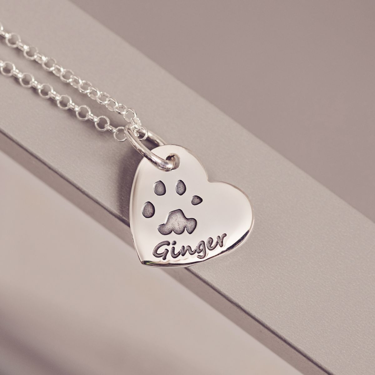 Pawprint Small Heart Necklace