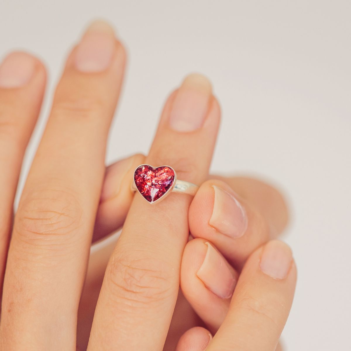 Cremation Ashes Heart Ring