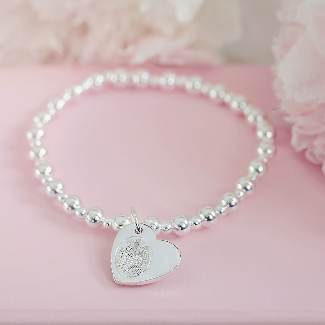 Fingerprint Silver Charm Bracelet